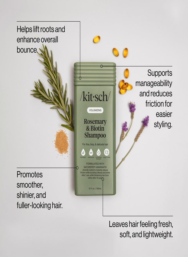 Kitsch Volumizing Rosemary & Biotin Liquid Shampoo for Hair Growth – Shampoo for Men and Women, Boosts Fullness & Shine After 1 Use – Clean Bio-Based Hair Care, Color-Safe, Made in USA – 12 oz - Image 2